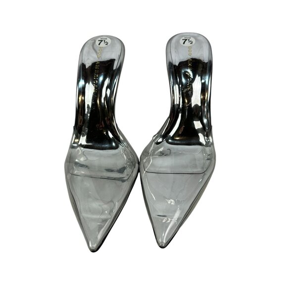 Good American Womens 7.5 Transparent Pointed-Toe Mule Heels - Picture 7 of 8